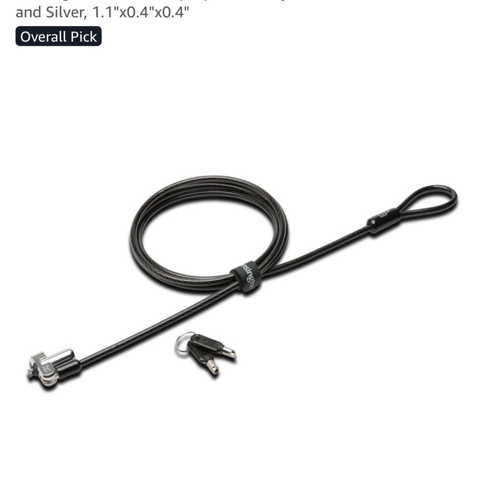 Kensington N17 Dell Laptop Lock,Keyed (K64440WW),Black & Silver 1.1"x0.4"x0.4"
